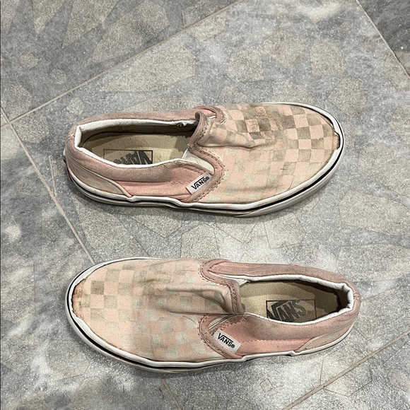 Vans Kids Pink Checkered Slip-On Sneakers - Picture 2 of 7